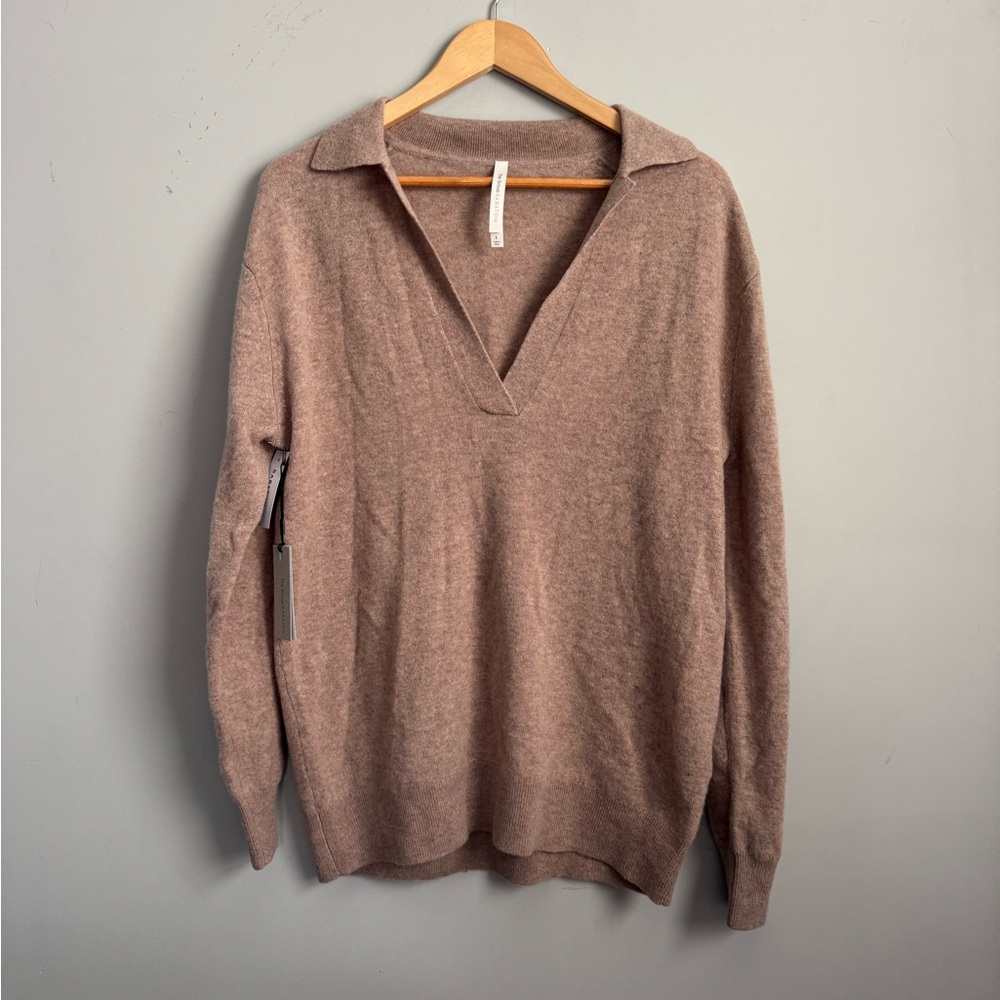 Women's babaton V-Neck Sweater in Brown NEW